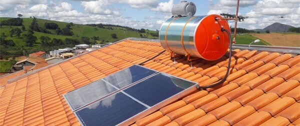 Sistema de aquecimento solar do tipo baixa pressão - residências de médio padrão
