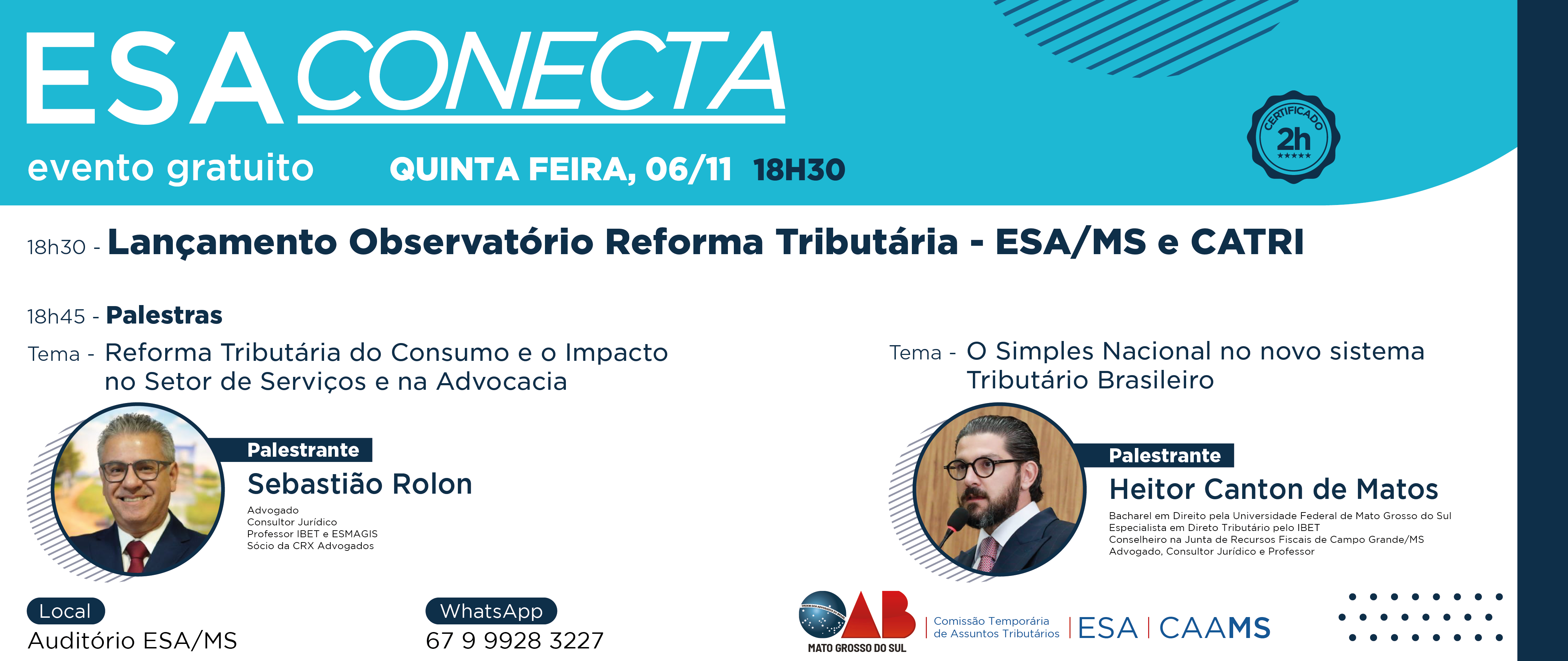 ESA Conecta e Lançamento Observatório sobre a Reforma Tributária